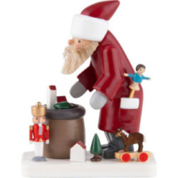 Weihnachtsmann mit Spielzeug - 7,5 cm
