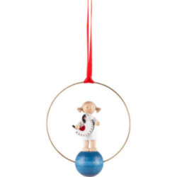Tree Ornament - Angel with Rocking Horse - 7 cm / 2.8 inch