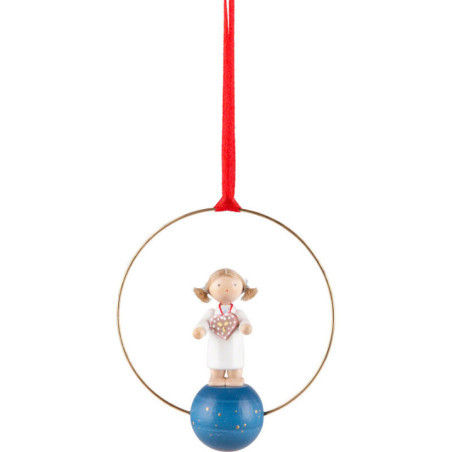Christbaumschmuck Engel mit Lebkuchenherz - 7 cm