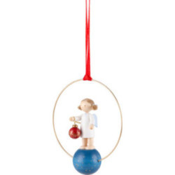 Christbaumschmuck Engel mit Christbaumkugel - 7 cm