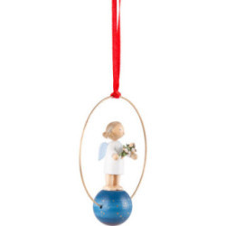Tree Ornament - Angel with Mistletoe - 7 cm / 2.8 inch