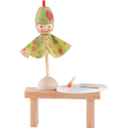 Flax Haired Children Bench with Punch - 4 cm / 1.6 inch