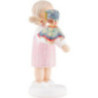 Flachshaarkinder Mädchen mit Kasperle, bunt - 5 cm