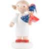 Flax Haired Children Girl with Punch Red/Blue - 5 cm / 2 inch