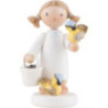 Flax Haired Angel with Titmice - 5 cm / 2 inch