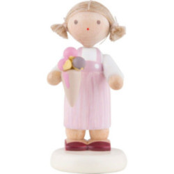 Flachshaarkinder Kleines Mädchen mit Eistüte - 5 cm