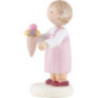 Flax Haired Children Little Girl with Icecream - 5 cm / 2 inch