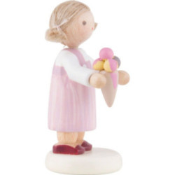 Flachshaarkinder Kleines Mädchen mit Eistüte - 5 cm