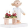 Flachshaarengel mit Adventskranz - 5 cm