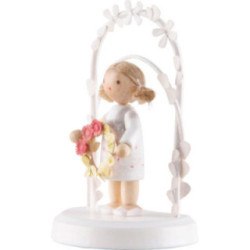 Flax Haired Children - Birthday Child with Easter Basket - 7,5 cm / 3 inch