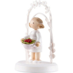 Flax Haired Children - Birthday Child with Strawberries - 7,5 cm / 3 inch