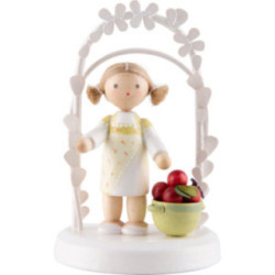 Flax Haired Children - Birthday Child with Apples - 7,5 cm / 3 inch