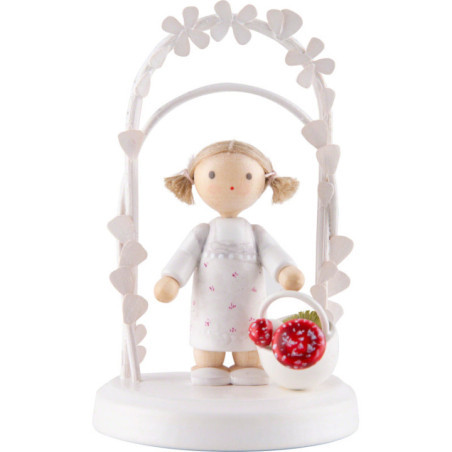Flax Haired Children - Birthday Child with Mushrooms - 7,5 cm / 3 inch