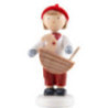 Flax Haired Children Boy with Rocking Horse - 5 cm / 2 inch