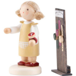 Flax Haired Children Girl with Watches - 5 cm / 2 inch