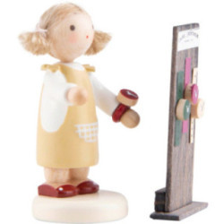 Flax Haired Children Girl with Watches - 5 cm / 2 inch