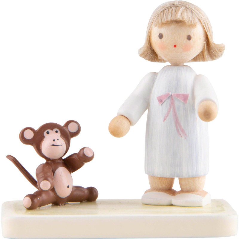 Flax Haired Children Girl with Apelet - 5 cm / 2 inch