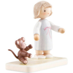 Flax Haired Children Girl with Apelet - 5 cm / 2 inch