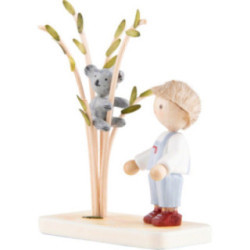Flax Haired Children Boy with Koala - 5 cm / 2 inch