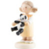 Flachshaarkinder Mädchen mit Panda - 5 cm