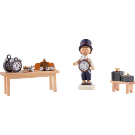 Flax Haired Children Clockmaker - 5 cm / 2 inch