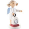 Flax Haired Angel with Clock - 5 cm / 2 inch