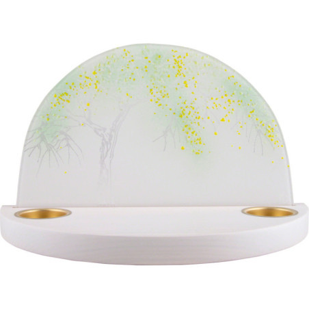 Gläserner Bogen "Apfelbaum im Sommer" - ohne Figuren - 28x17 cm