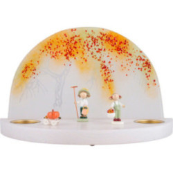 Gläserner Bogen "Apfelbaum im Herbst" - ohne Figuren - 28x17 cm