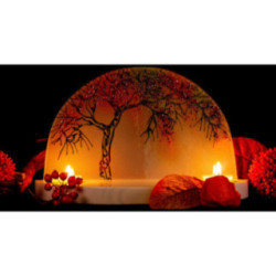 Gläserner Bogen "Apfelbaum im Herbst" - ohne Figuren - 28x17 cm