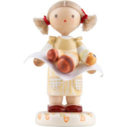 Flax Haired Children Little Girl with Ceps - Edition Flade & Friends - 4,5 cm / 1.8 inch