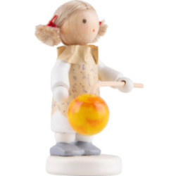 Flachshaarkinder Kleines Mädchen mit Lampion - Edition Flade & Friends - 5 cm