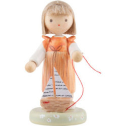 Flax Haired Children Girl with Sailboat - Edition Flade & Friends - 5 cm / 2 inch