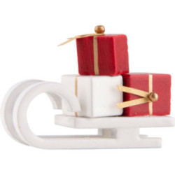 Sleigh with Presents - white - Edition Flade & Friends - 2,5 cm / 1 inch