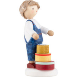 Flax Haired Children Boy with Chip Boxes - Edition Flade & Friends - 5 cm / 2 inch
