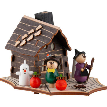 Smoking Hut - Halloween with Witch and Ghost - 9,5 cm / 3.7 inch