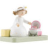 Flax Haired Children Girl with Doll Pram - Edition Flade & Friends - 4,1 cm / 1.6 inch