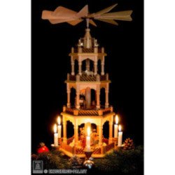 4-stöckige Pyramide Christi Geburt, natur - 58 cm