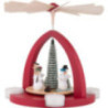 1-Tier Pyramid - Snowmen, Ruby Red - 25 cm / 9.8 inch