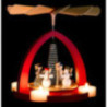 1-Tier Pyramid - Snowmen, Ruby Red - 25 cm / 9.8 inch