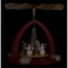 1-Tier Pyramid - Snowmen, Ruby Red - 25 cm / 9.8 inch