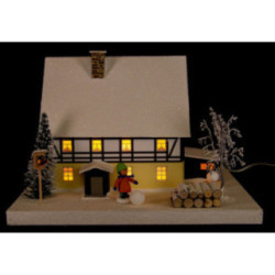 Lighted House - Half-Timber House with Hallway - 29 cm / 11.4 inch