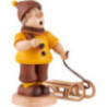 Räuchermännchen Schlittenfahrer farbig - 14 cm