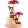 Räuchermännchen Wichtel unter Fliegenpilz - 16 cm