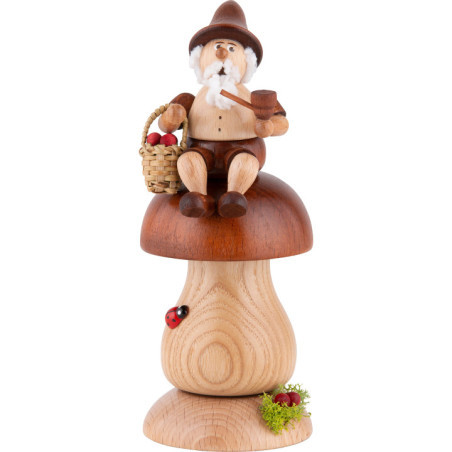 Smoker - Gnome on Brown Mushroom - 17 cm / 6.7 inch