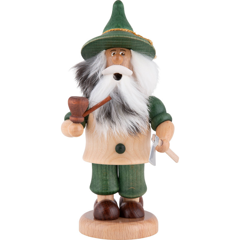 Räuchermännchen Holzfällerwichtel grün - 17 cm