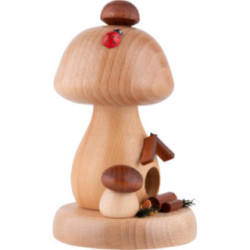 Räucherpilzhaus Pilz natur - 13 cm