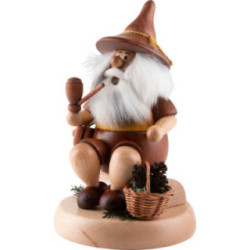 Räuchermännchen Wichtel mit Zapfenkorb - 16 cm