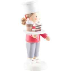 Flax Haired Children Girl with Black-Forest Cake - 5,5 cm / 2.2 inch