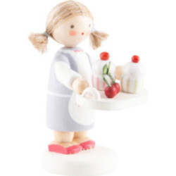 Flachshaarkinder Mädchen mit Cupcakes - 4,3 cm