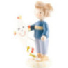 Flax Haired Children Boy with Kite - 5 cm / 2 inch